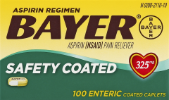 BAYER ASPIRIN REG STR CAPLET EC 325 MG 100   