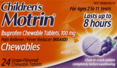 MOTRIN CHILDRENS CHEW GRAPE 100 MG 24        