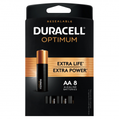 DURACELL BATTERY OPTIMUM SIZE AA 8 PACK      